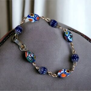 Authentic Italian Murano millefiori glass bracelet